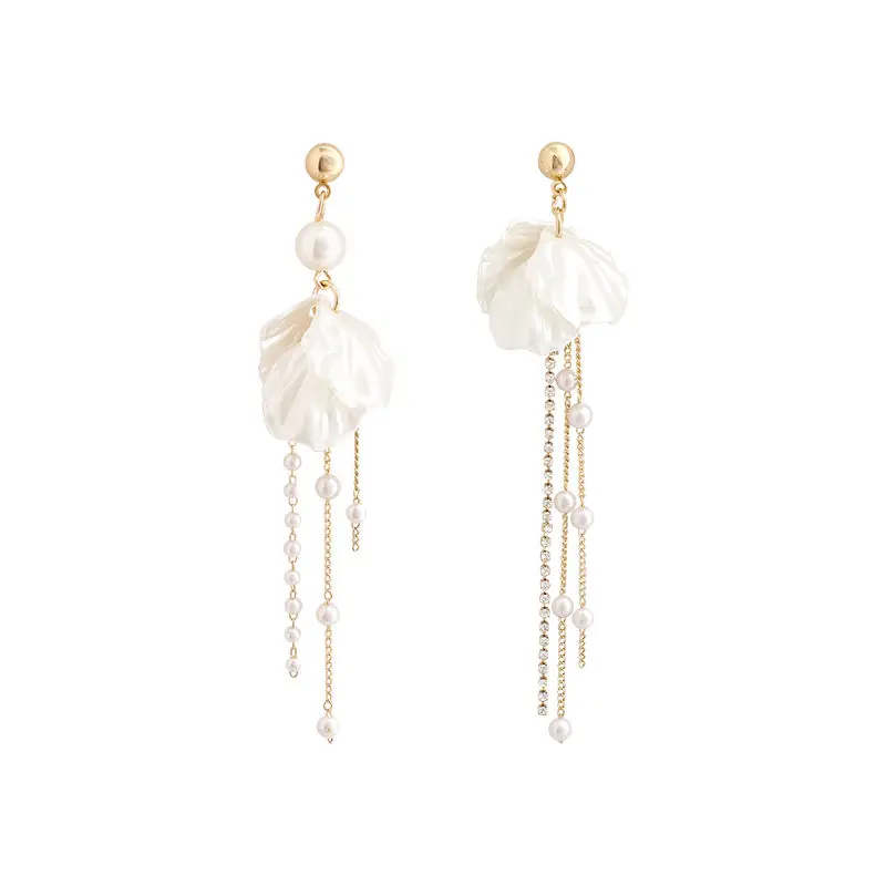 

Pearl shell Tassel Earrings women's long temperament Earrings