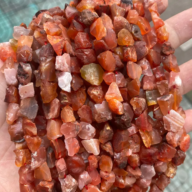 8-10mm Natural Raw Rough Stone Irregular Freeform Natural Gemstone Beads Jade Crystal Quartz Beads For Jewelry Making Neckace