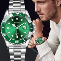 mens watch new luxury business watch men waterproof date green dial watches fashion male clock wrist watch relogio masculino