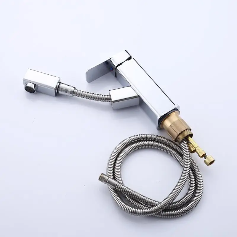 Смеситель для ванной и кухни выдвижной кран раковины с одной ручкой крепление на