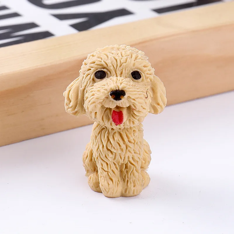 36 Pcs Cute Teddy Puppy Eraser Cartoon Simulation Dog Can Insert Pencil Eraser Children's Sports Prize Kawaii Stationery