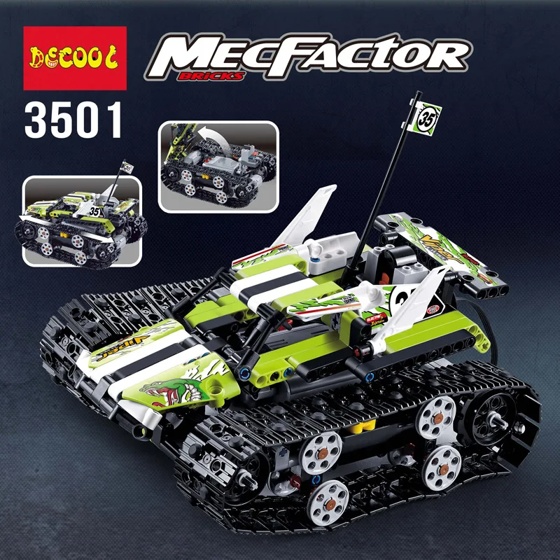 Decool 3501 совместимый с legoinglys Technic автомобиль 42065 RC Гусеничный гонщик строительные
