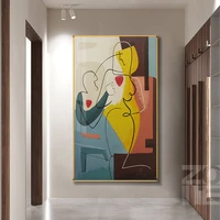 abstract lady line drawing picture home decor modern wall art figure body face canvas poster print wall painting for living room