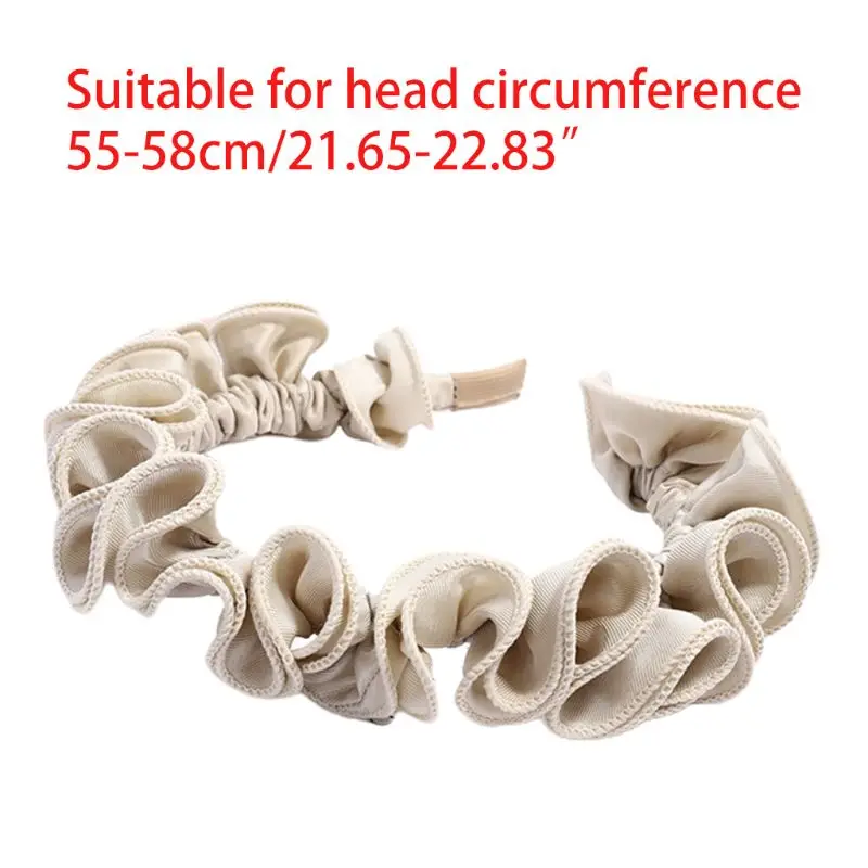 

Korean Fresh Style Pleated Ruffles Hair Hoop Bright Candy Color Vintage Headband Women Girls Agaric Wrinkled Bandana