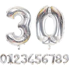 Воздушные шары из фольги, Золотое серебряное число г., большие цифры, гелиевые шары, свадебные украшения, день рождения, церемония открытия, детский праздник