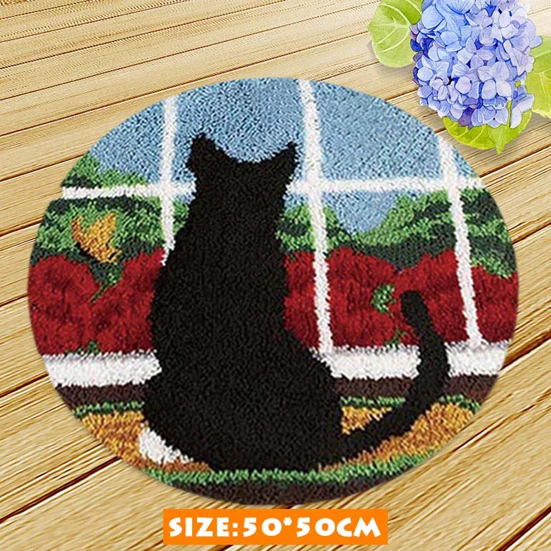 ZD029 Кошка Собака защелка крюк Kussen Bloem комплект Almofadas Smyrna Knooppakket Klink Haak Kleed Bloemen наборы Diy рукоделие коврик вышивка 3D - Цвет: ZD029