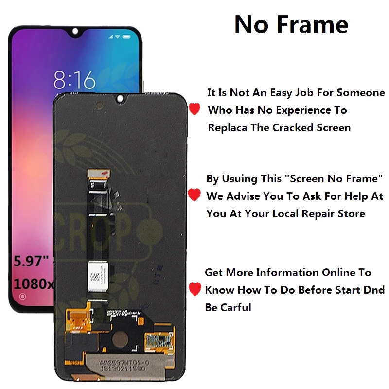 ЖК дисплей с рамкой для Xiaomi 9 SE дигитайзер в сборе сенсорный экран Mi MI9SE