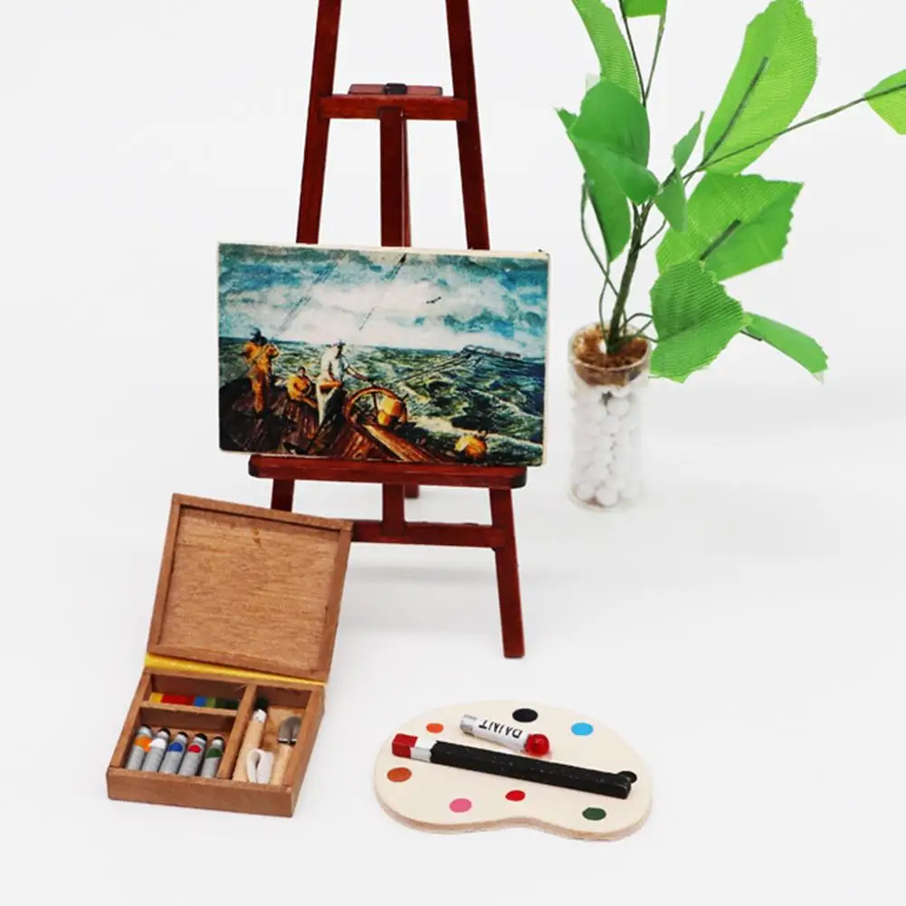 1/12 Кукольный дом Paintbox живопись мольберт палитра миниатюрный арт комната сцена