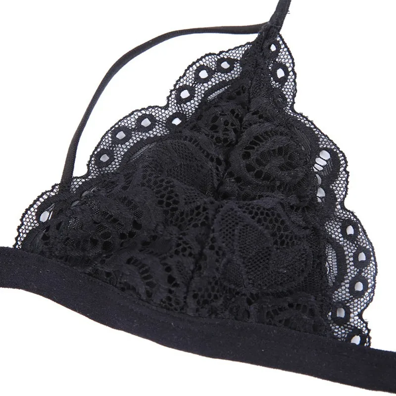 

Sexy Eyelash Bustier Sheer Bralette Unpadded Crop Top Fashion Women Underwear Bra Floral Lace Wire Free Bra
