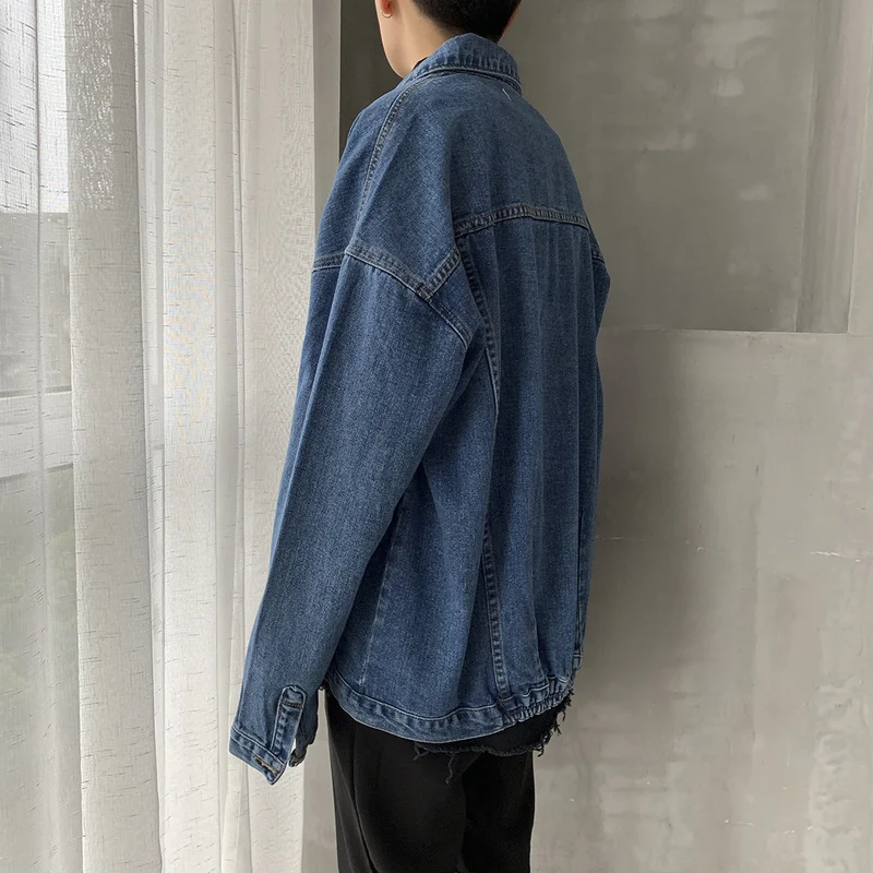 Liketkit мужские повседневные джинсовые куртки 2019 хип-хоп Бомбер светильник Синее