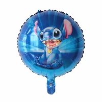 50100pcs blue lilo stitch balloon 18inch round foil balloons 1st kids stitch theme birthday party decorations baby shower