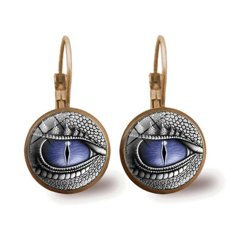 1 пара старинные серьги с подвесками Дракон глаз серебряный Модный стеклянный