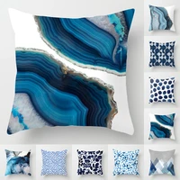 45x45cm geometric cushion cover blue abstract printed polyester throw pillow case geometric art pillowcase square home decor