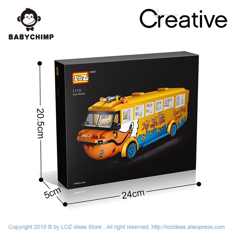 LOZ мини-кирпичи для серфинга утка лодка путешествий автомобиль амфибия автобус