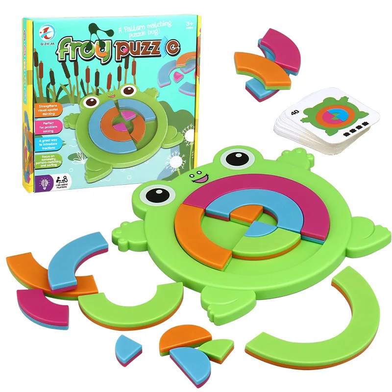Детская игрушка пазл-лягушка в коробке настольная игра форма соответствующая