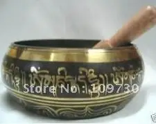 Коллекция Великолепная старинная Йога редкая тибетская Поющая чаша 8 см|Статуи и