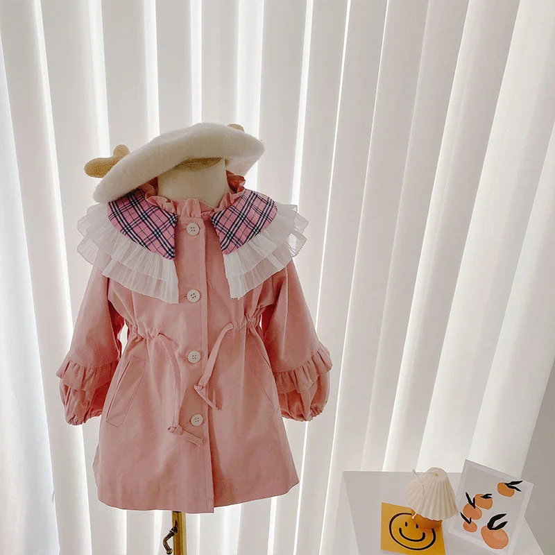 Женский Тренч с большими лацканами Корейская свободная Детская осенняя одежда