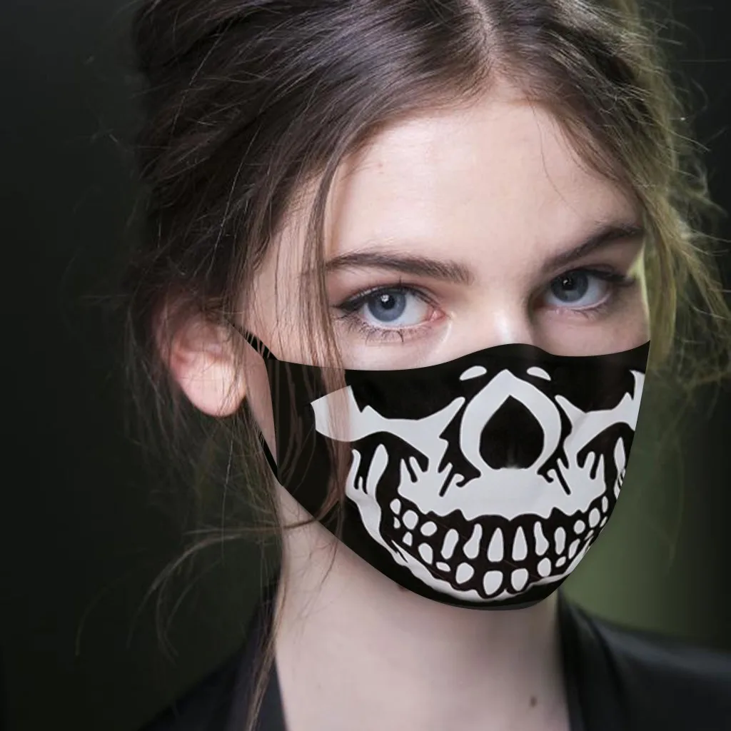 

Fashion Adult Skull Pattern Face Mask Earloop Mouth Masks Washable Reusable Breathable Adult Face Mascarillas Halloween Cosplay