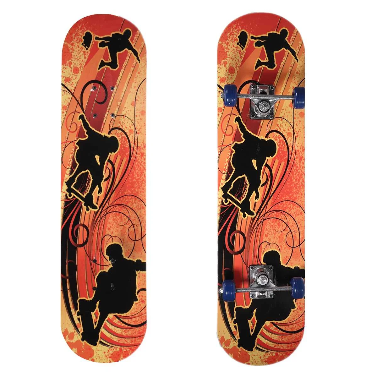 

Four-wheeled Skateboard Children Kids Skateboarding Beginners Double Kick Maple Fun Cartoon 32 Inch