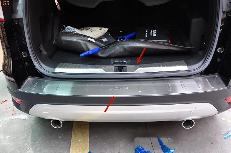 

Для Ford Kuga 2017-2019 Защита от царапин из нержавеющей стали для багажника автомобиля пороговое защитное покрытие Защита от царапин автомобильны...