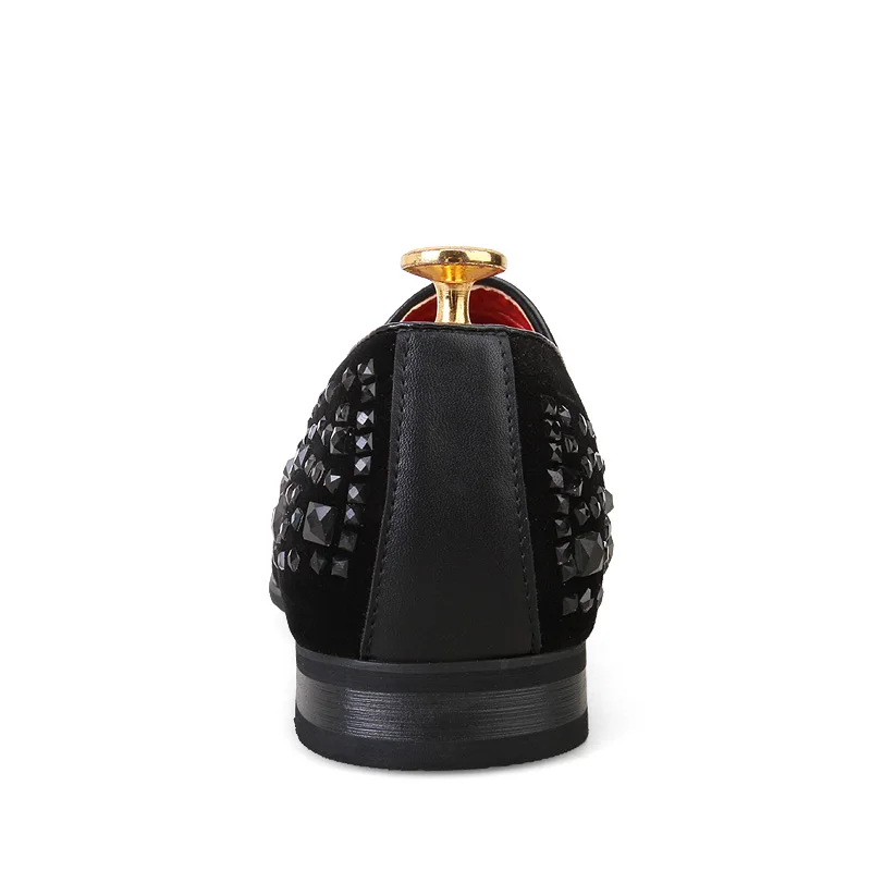 POLALI черные шипы 2019 новые Брендовые мужские лоферы Роскошные туфли деним и металл