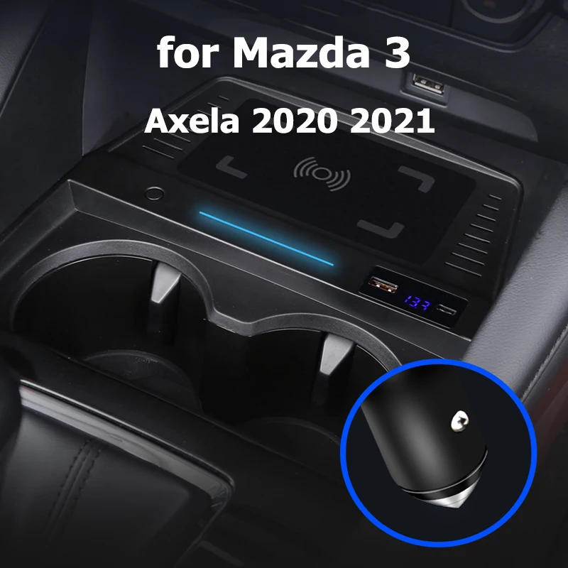 Wireless Charger 15W Qi for Mazda 3 Axela 2020 fast charging plate center console phone holder Car Phone USB Charger Pad