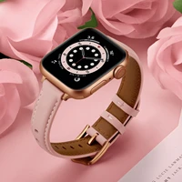 thin leather strap for apple watch series 6 band 44mm se 40mm iwatch 5 4 women bracelet for applewatch 3 42mm 38mm slim straps