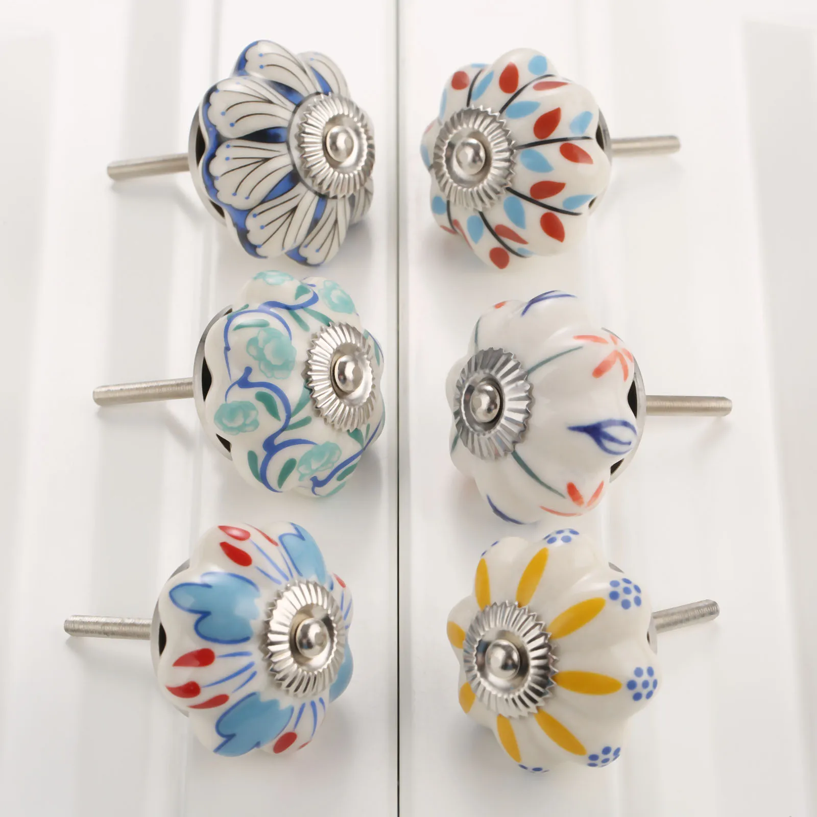 

1Pcs 40mm Ceramic Knobs Dresser Knob Colorful Cabinet Pulls Knobs Blue Unique Kitchen Door Handle Knob Furniture Hardware