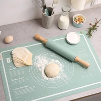 silicone panel solid wood handle rolling pin household non stick powder silicone kneading mat baking tool free shipping
