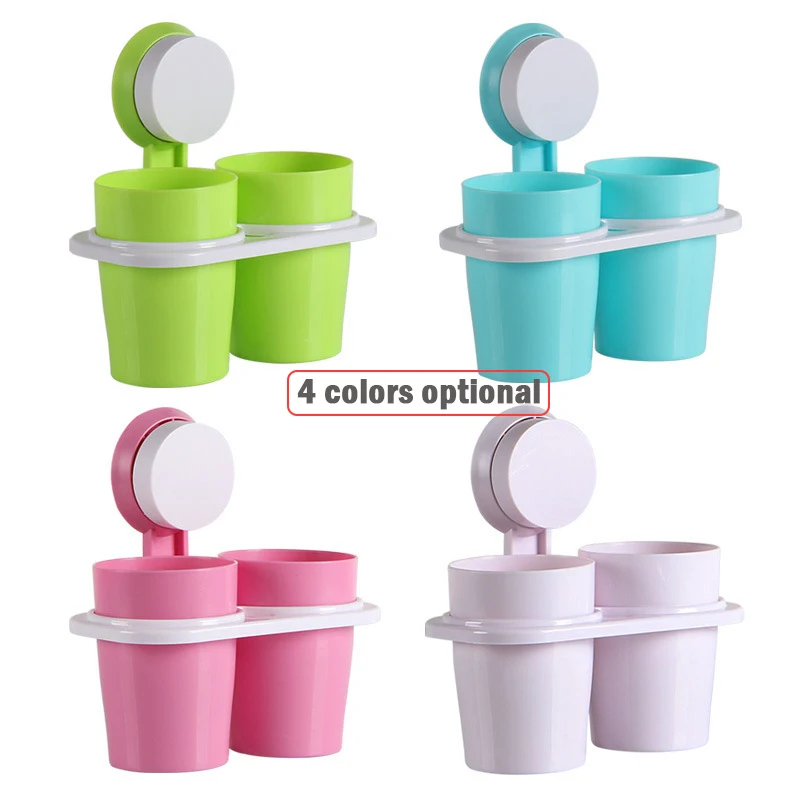 

Powerful suction cup Wash cup set Couple brushing cups Dual-use mouthwash cup Toothbrush Toothpaste holder Creative wash set