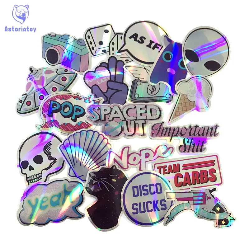 20 штук НЛО Стиль Череп камера яркая бижутерия Наклейки Скейтборд наклейка