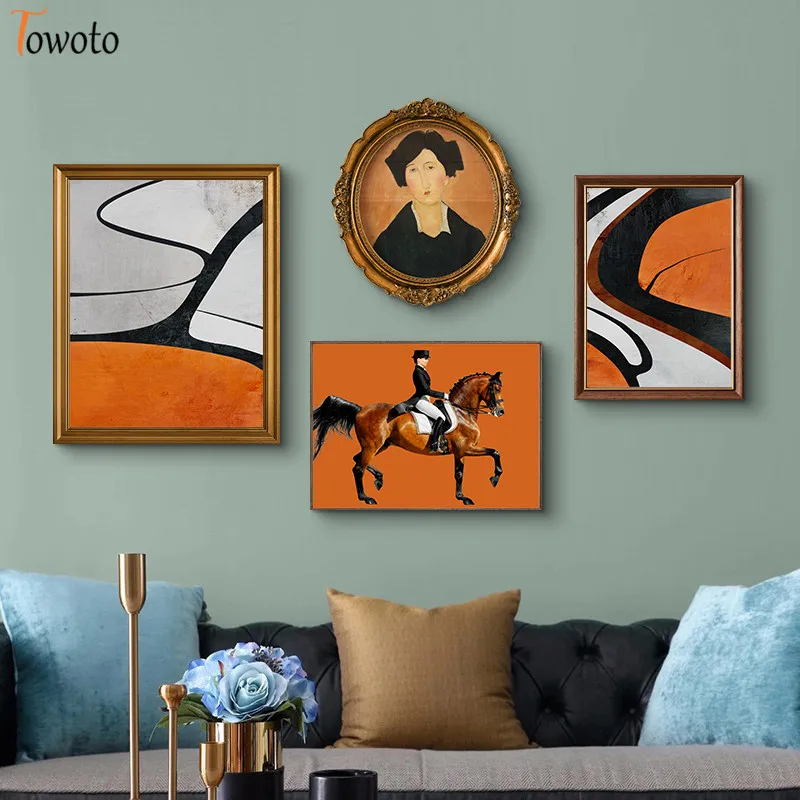 Абстрактная Картина на холсте для конного спорта гостиной настенный
