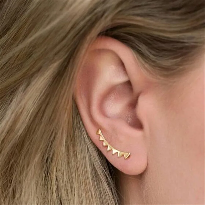 2020 новые женские ретро нежные зубчатые треугольные серьги в виде