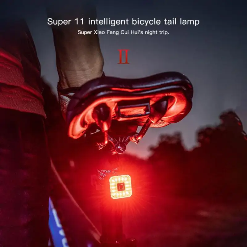 

350mAh Bicycle Brake Induction Taillight IPX4 Waterproof 6 Modes USB Rechargeable Cycling Safety Warning Light Bike Accessories