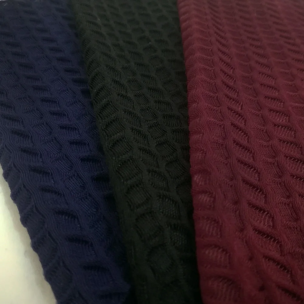 

1 Yard Super Soft Smooth 3D Wheat ears Pattern Elastic Fabric For Underwear Sewing Accessories Black Navy Spandex Cloth Tissu