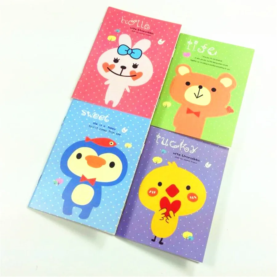 

1packs/lot Cute Animal Cartoon Small Kawaii Supplies Stationery Kraft paper notebook handmade Diary agenda pocket book
