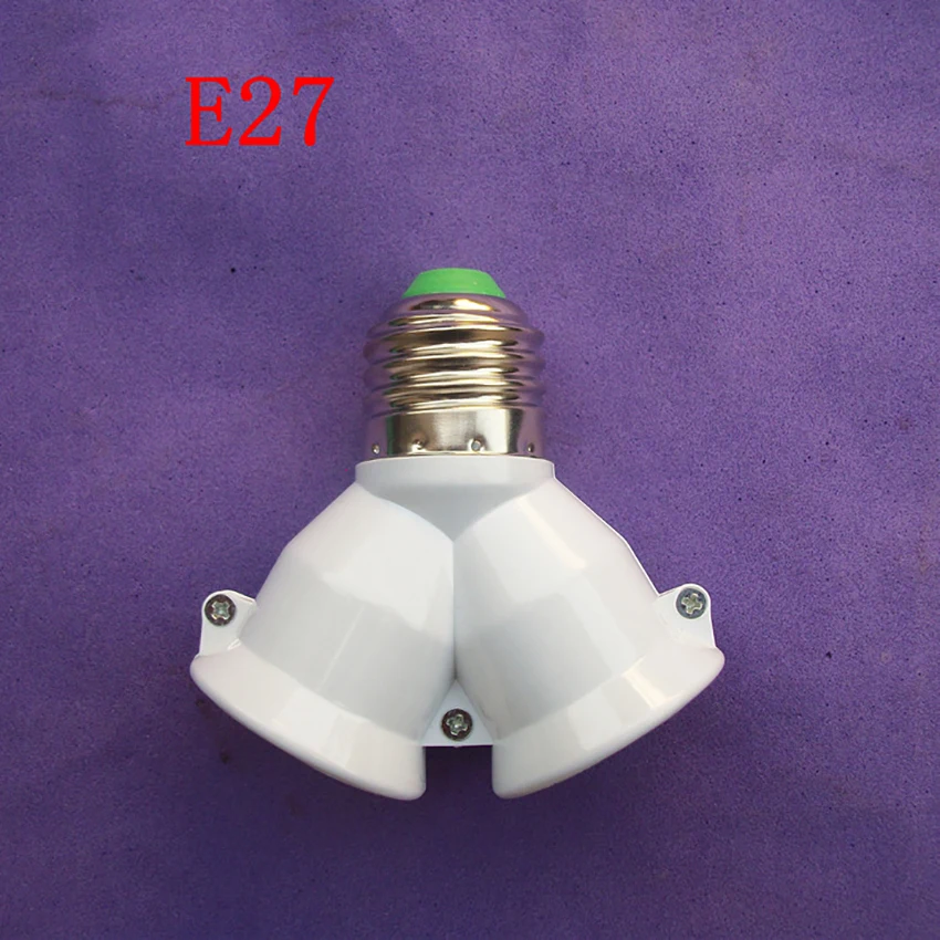 

E27 1 Male to 2 Female Y Shape LED CFL Light Bulb Base Converter Adapter Splitter Lamp Holder E27 Screw Bulb Bases Extend