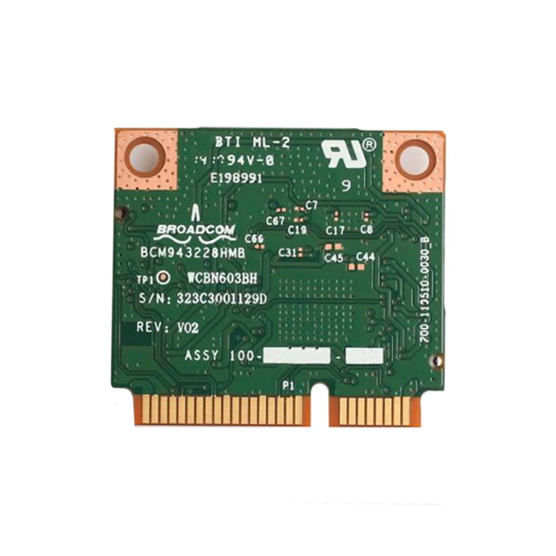 Двухдиапазонная Wi-Fi карта Broadcom BCM943228HMB 802.11a/b/g/n 300 Мбит/с беспроводная Bluetooth 4 0