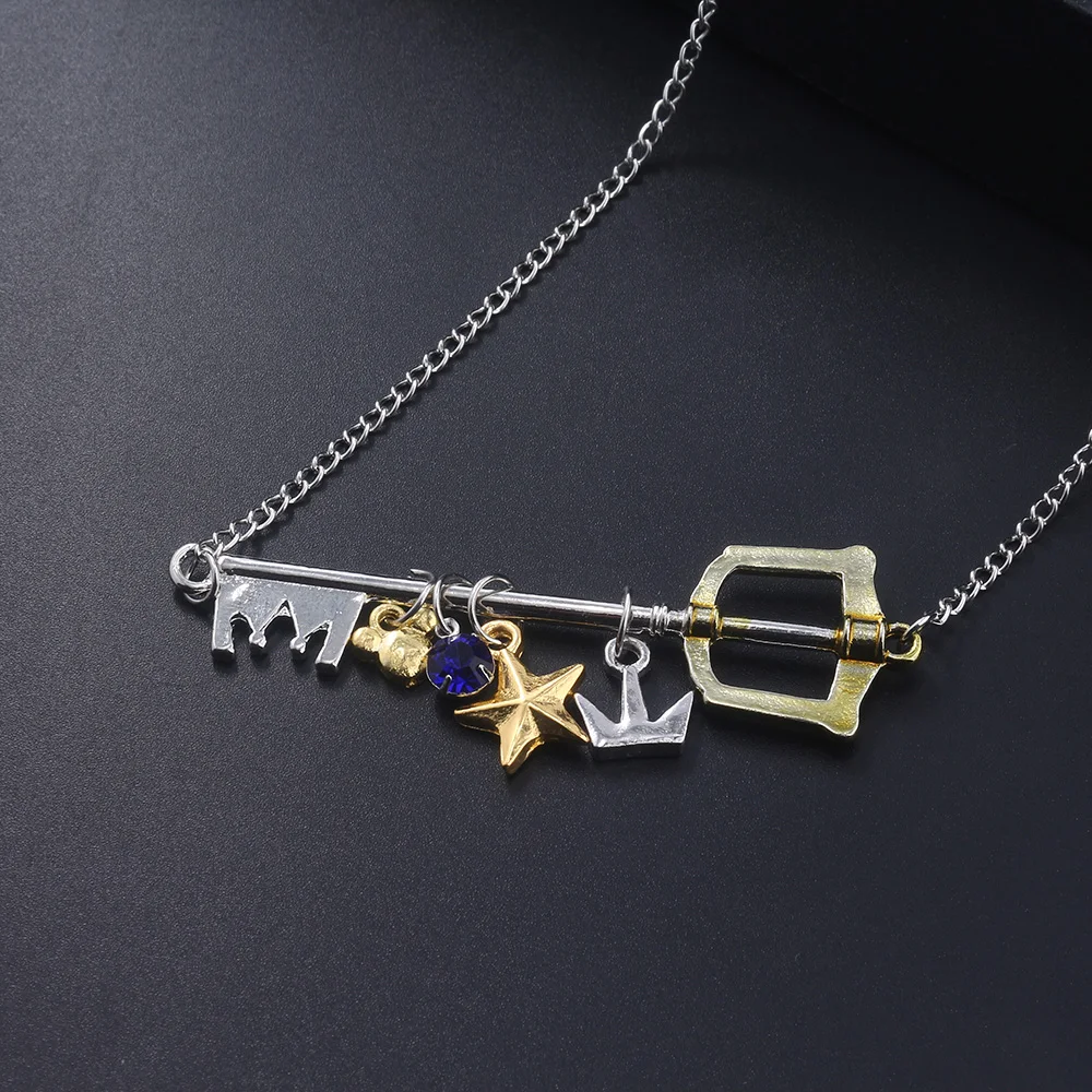 Королевство ключ от сердца ожерелье милый панк Звезда Корона Подвесные цепи для
