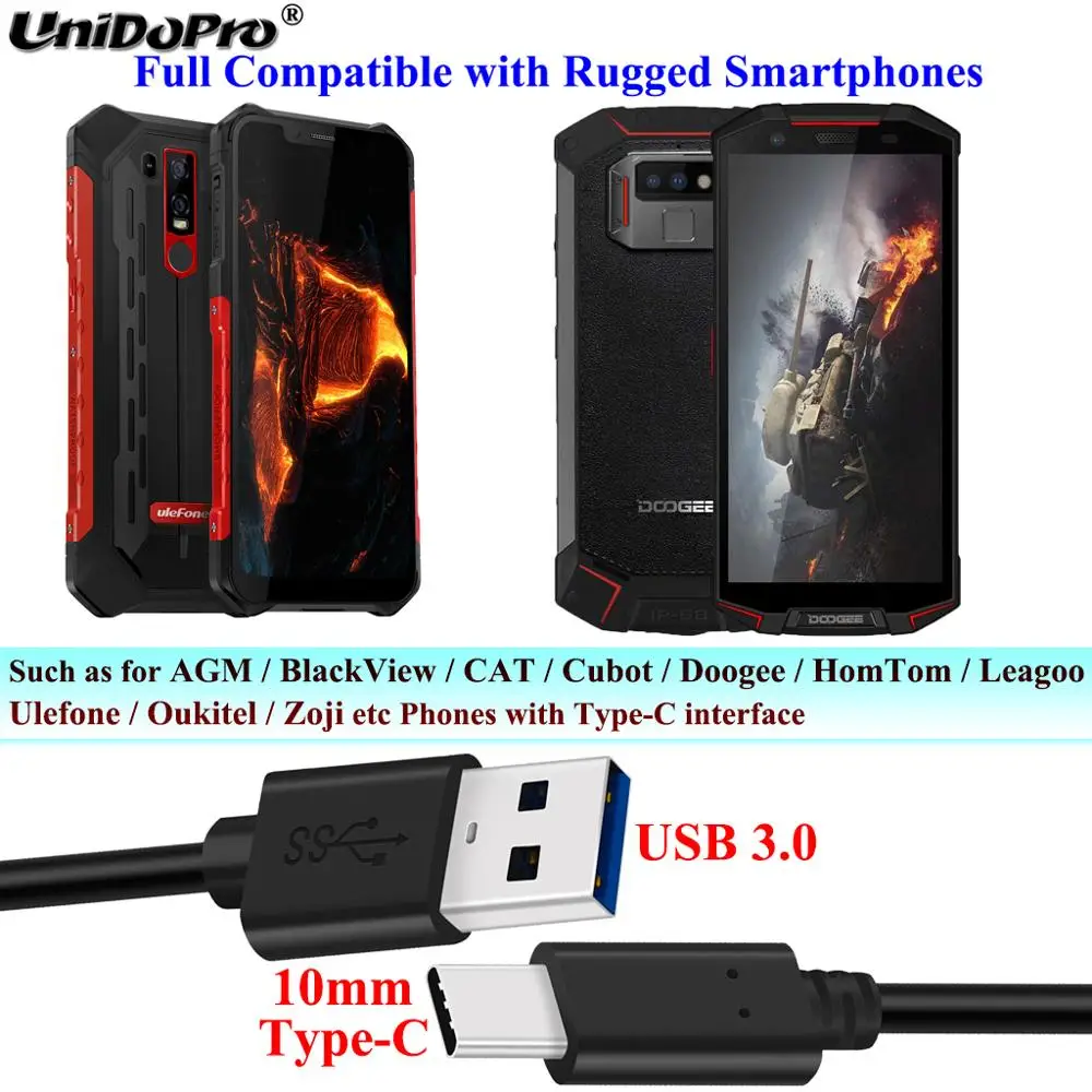 Кабель с удлиненным наконечником 10 мм типа C для быстрой зарядки Ulefone Armor 13 11T 11 5G 9 9E