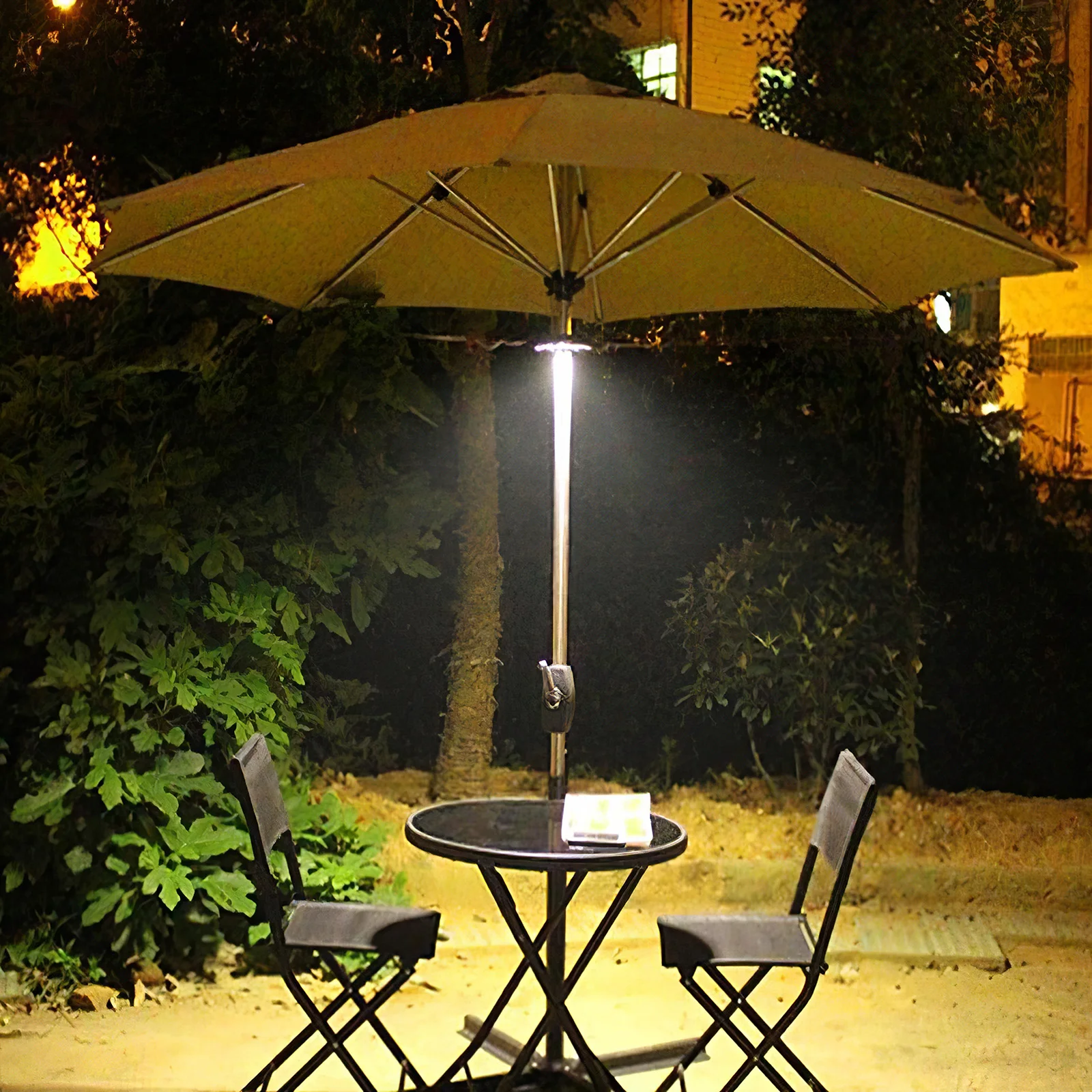 

Outdoor Portable Patio LED Solar Umbrella Light Umbrella Pole Lamp For Camping Tent Vacation Support USB Charging Garden Lights