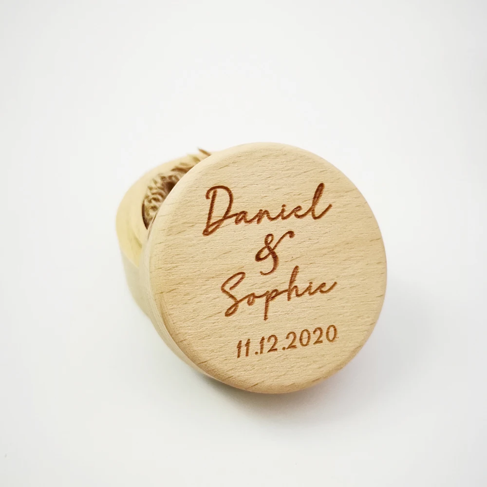 Personalized Name Date Rustic Wedding Wooden Ring Box Holder Custom Valentine Engagement Anniversary Bearer | Дом и сад