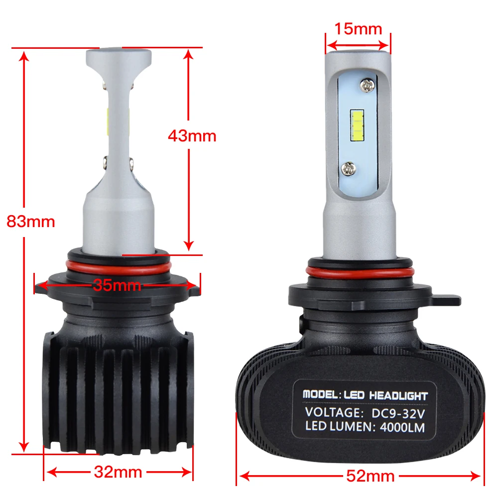 S1 9012 LED Car Headlight 6500K 9-42V For Toyota Yaris 1.5L AT 5Dr. Hatchback SE/LE/L 2016 2017 2018 Bright led Bulbs | Автомобили и