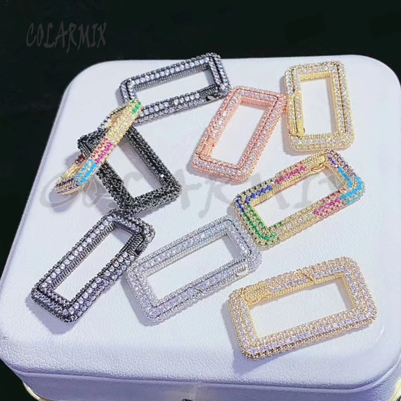 

5pcs Rectangle Snap pendnats Snap clasp pendants for jewelry making mix colors jewelry accessories for women 50883