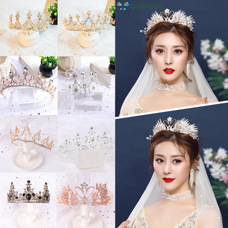 Винтажный свадебный головной убор с золотыми хрустальными бусинами стразы