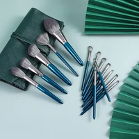 high quality red blue silver color carbon fiber makeup brush set loose powder eye shadow cosmetic makeup brush kit