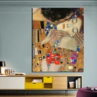 Классический постер Gustav Klimt Kiss, Картина на холсте для гостиной, украшение для дома, Современная фотография