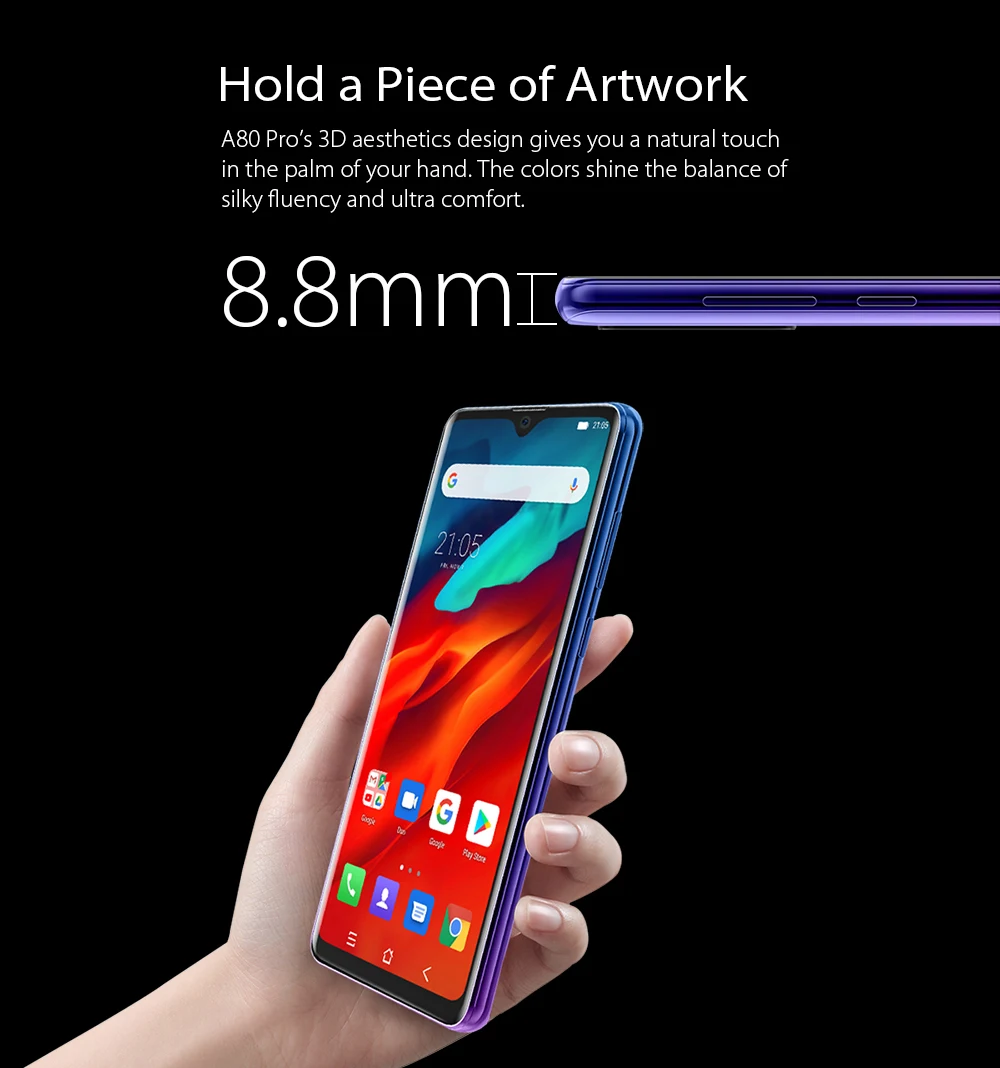 Blackview A80 Pro Quad сзади Камера Octa Core 4 Гб + 64 мобильный телефон 6 49 &quotв виде капли воды 4680