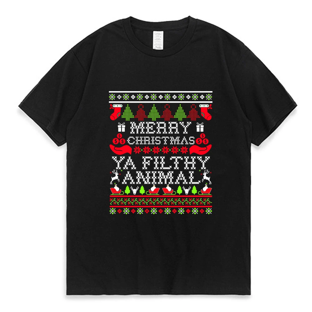 

Christmas Hat Women T-shirt Fashion Lady Holiday Merry Christmas New Year Tops Cartoon T Shirt Men Women Black Cotton Tshirt Man