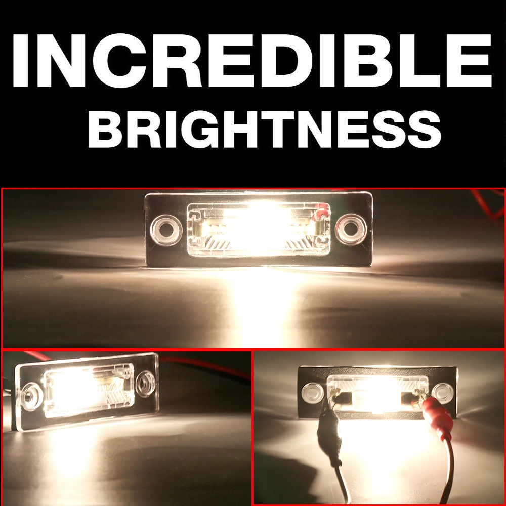 2pcs LED Number License Plate Light Lamp For VW Passat B5 B6 Caddy Touran Golf Transporter T5 T6 Jetta Skoda Superb | Автомобили и